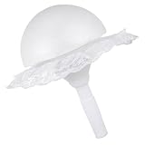 Tofficu Material De Soporte HemisféRico De Espuma Con Encaje Para Ramo De Novia Ideal Para Diy 23X23X20Cm Blanco Perfecto Para DecoracióN Nupc