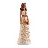 dekora - Figura Novia con ramo para Tarta de Boda – Figura Decorativa Original y Divertida para Pastel Nupcial | Adorno Ideal para Decoración de Tartas de B