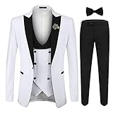YOUTHUP Traje de Hombre Slim Fit 3 Piezas Peak Lapel Tuxedo con Ramillete y Pajarita para Novios de B