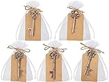 GoMaihe Clave Abrebotellas 50Pcs 5 Estilos de Retro con Bolsa Transparente, Etiqueta de Regalo, Decoración de Mesa de Boda Cumpleaños, Detalles Boda para Invitados
