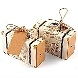 Juego de 50 cajas de papel natural para bodas, fiestas y dulces de Awtlif